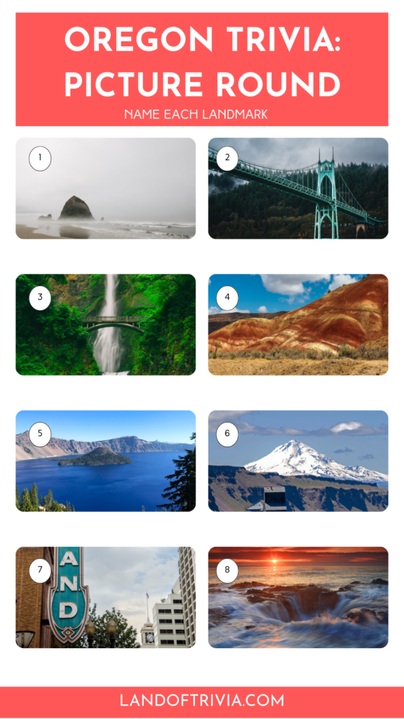 Oregon Trivia Questions And Answers - Picture Round